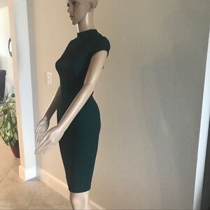 IRIS forest green bodycon ribbed dress